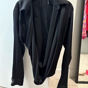 Theory Black Women's wrap top